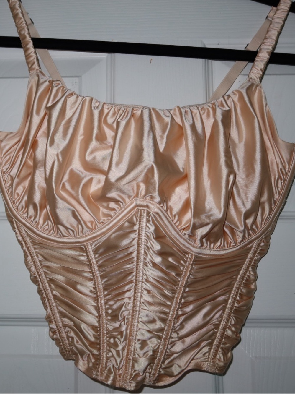 Hollister, Gilly Hicks Satin Ruched Bustier Camisole - Cream